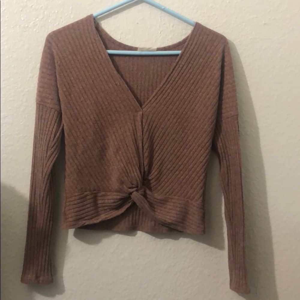nude cropped sweater